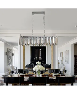 Modern Oval Crystal Ceiling Chandelier Luxury Home Decor Light Fixture