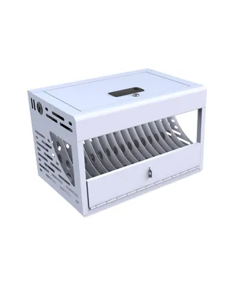 16 Bay Charging Cabinet For Laptop, Chromebook, Locking Charging Station-White
