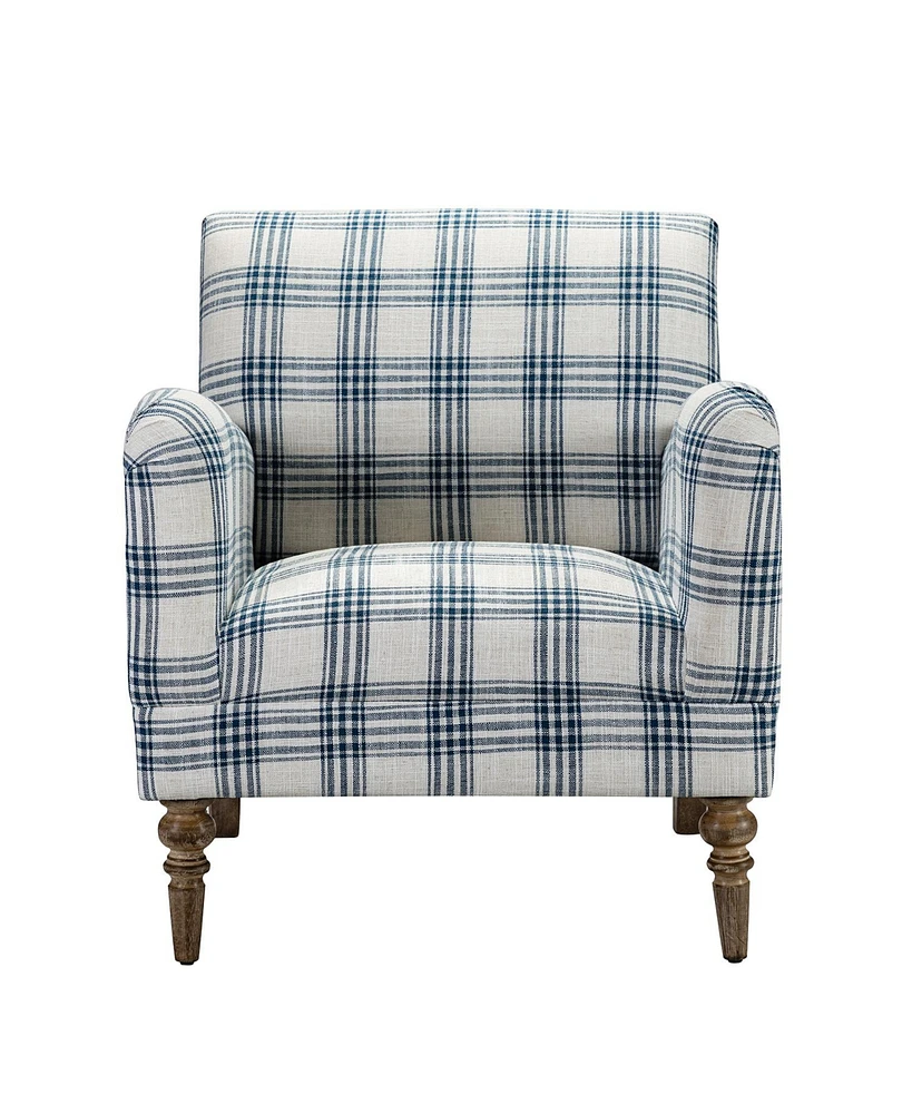 Rossella Contemporary and Classic Armchair with Solid Wood Legs