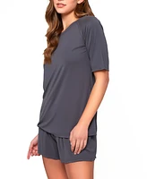 iCollection Women's 2Pc. Raglan Top and Short Pajama Set