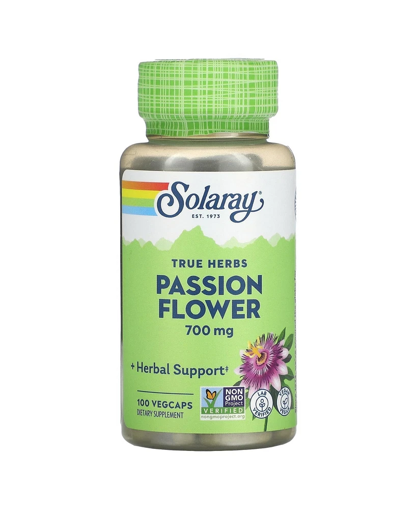 Solaray True Herbs Passion Flower - 100 VegCaps (350 mg per Capsule)