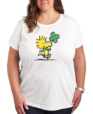 Air Waves Trendy Plus Peanuts Woodstock St. Patrick's Day Graphic T-shirt