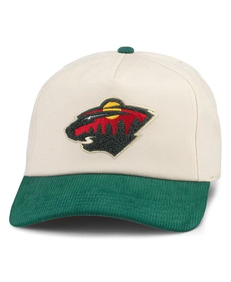 Men's American Needle Cream, Green Minnesota Wild Burnett Adjustable Hat