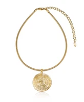 Ettika Statement Swirl Pendant 18K Gold-Plated Choker Necklace