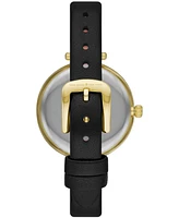 kate spade new york Women's Holland Black Leather Watch 28mm, KSW9048