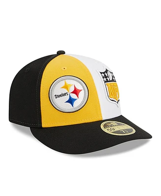 Men's New Era Gold, Black Pittsburgh Steelers 2023 Sideline Low Profile 59FIFTY Fitted Hat