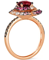 Le Vian Chocolatier Multi-Gemstone (2-1/2 ct. t.w.) & Chocolate Diamond (1/5 ct. t.w.) Statement Ring in 14k Rose Gold