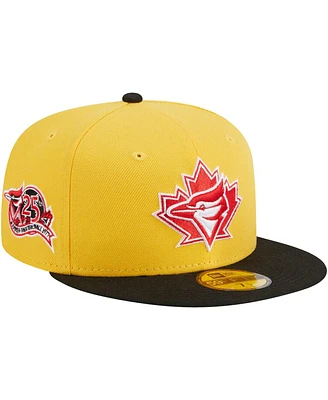 Men's New Era Yellow, Black Toronto Blue Jays Grilled 59FIFTY Fitted Hat