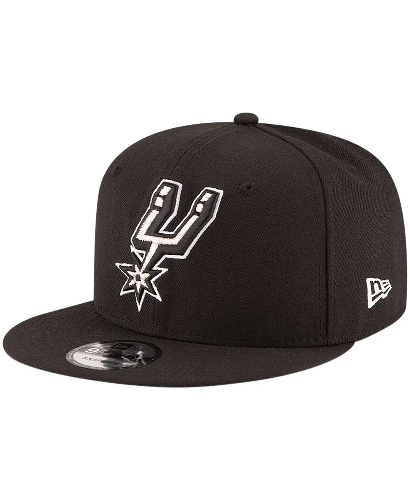 Men's New Era Black San Antonio Spurs Official Team Color 9FIFTY Snapback Hat