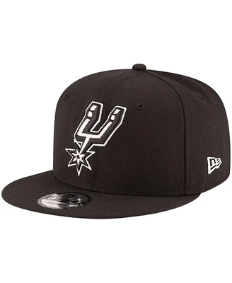 Men's New Era Black San Antonio Spurs Official Team Color 9FIFTY Snapback Hat