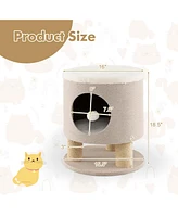 3-in-1 Cat Condo Stool Kitty Bed with Scratching Posts & Plush Ball Toy
