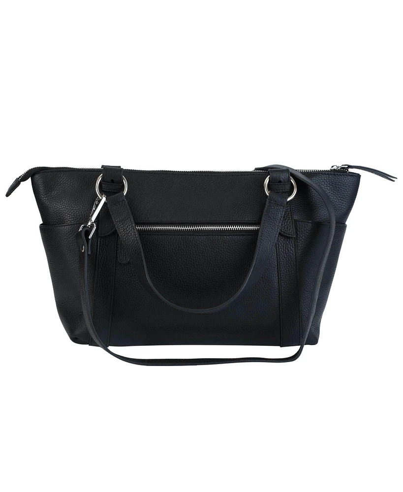 Mancini Pebble Amelia Leather Crossbody Handbag