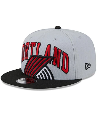 Men's New Era Gray, Black Portland Trail Blazers Tip-Off Two-Tone 9FIFTY Snapback Hat
