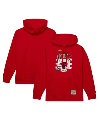 Men's Mitchell & Ness x Tats Cru Red Chicago Bulls Hardwood Classics Brick Pullover Hoodie