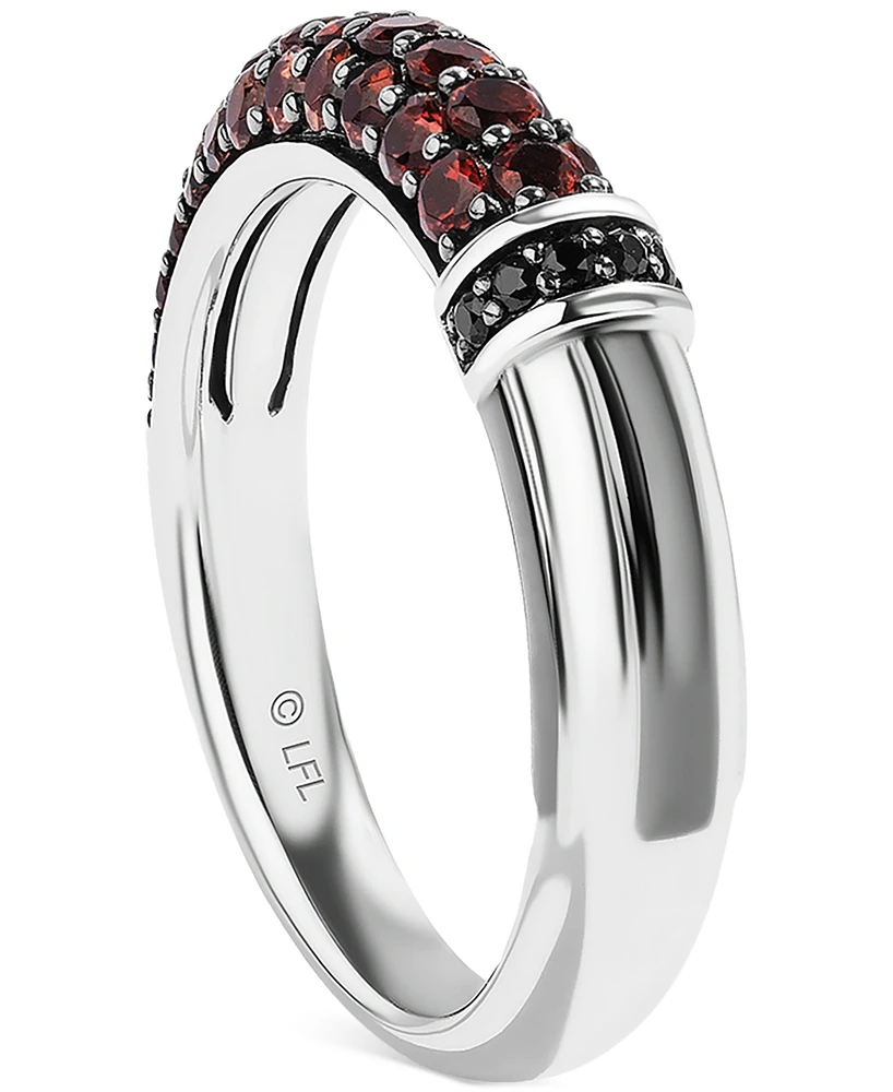Star Wars Wonder Fine Jewelry Garnet (1 ct. t.w.) & Black Diamond (1/20 ct. t.w.) Darth Vader Lightsaber Ring in Sterling Silver