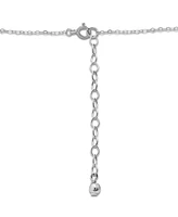 Giani Bernini Cubic Zirconia Bead Frame Pendant Necklace in Sterling Silver, 16" + 2" extender, Created for Macy's