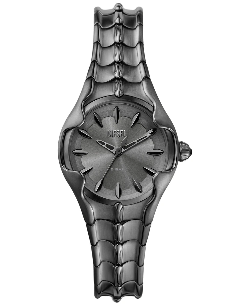 Diesel Women's Vert Three Hand Gunmetal Stainless Steel Watch 32mm