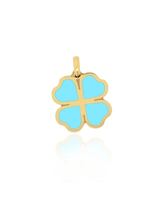 The Lovery Turquoise Lucky Clover Charm 14K Gold 18 millimeters