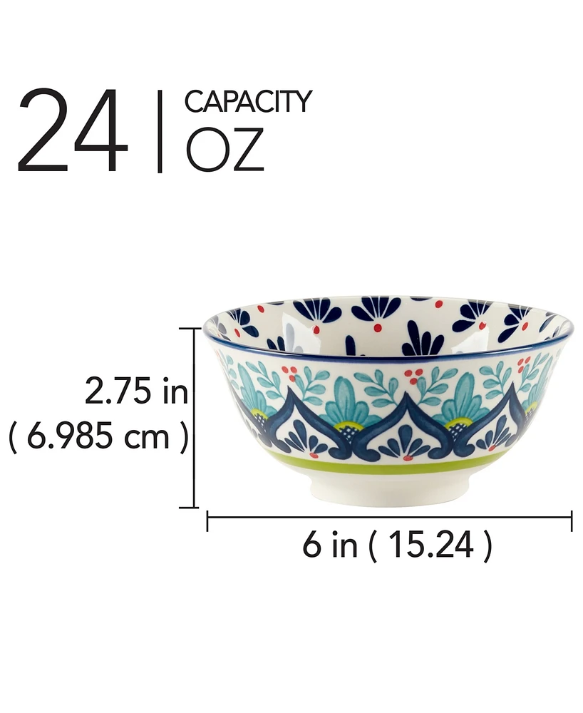Certified International Talavera Set of 6 All Purpose Bowls, 6.25" 6 Asst