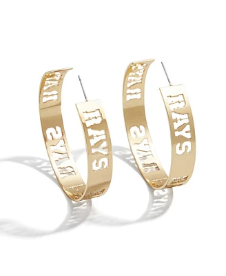 Women's Wear by Erin Andrews x Baublebar Tampa Bay Rays Large Cutout Hoop Earrings