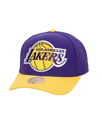 Men's Mitchell & Ness Purple, Gold Los Angeles Lakers Soul Xl Logo Pro Crown Snapback Hat