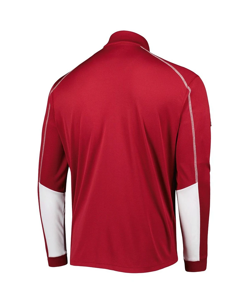 Men's Columbia Crimson Oklahoma Sooners Shotgun 2.0 Omni-Wick Quarter-Zip Jacket