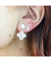 The Lovery Mother of Pearl and Gold Clover Drop Earrings