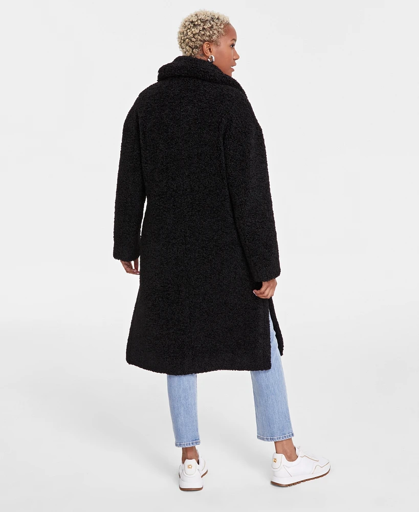 Bcbgmaxazria Women's Notched-Collar Teddy Coat