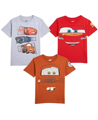 Cars Toddler Boys Disney Pixar Tow Mater Lightning McQueen 3 Pack T-Shirts to