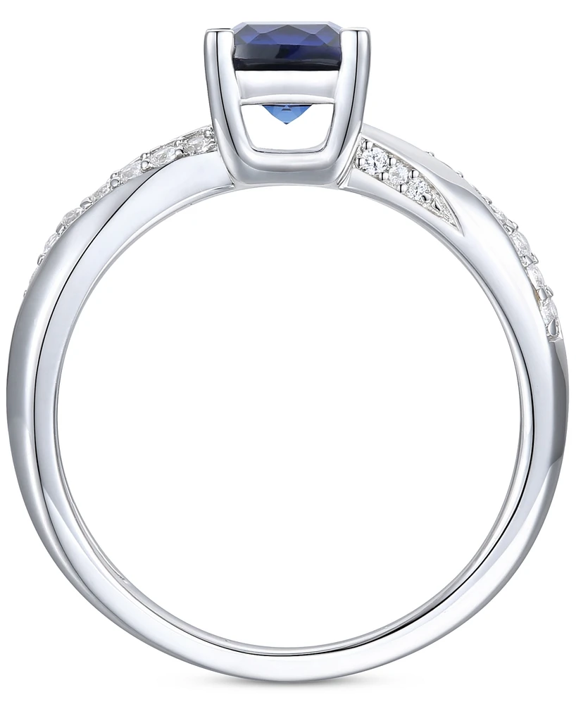 Amethyst (3/4 ct. t.w.) & Lab-Grown White Sapphire (1/6 14k Gold-Plated Sterling Silver (Also Available Additional Gemstones)