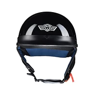 Ahr Run-c Motorcycle Half Face Helmet Dot Approved Bike Cruiser Chopper High Gloss Black