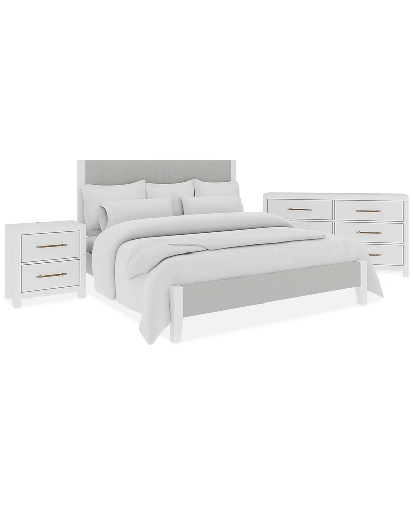 Catriona 3pc Bedroom Set (King Upholstered Bed, Dresser & 2-Drawer Nightstand), Created for Macy's