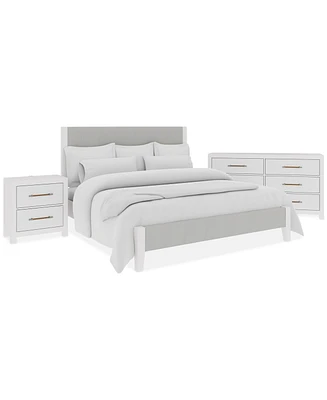 Catriona 3pc Bedroom Set (King Upholstered Bed, Dresser & 2-Drawer Nightstand), Created for Macy's