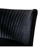 25" Wide Upholstered Tufted Velvet Accent Chair With Metal Leg