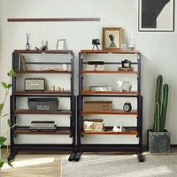 Solid Mahogany Wood Dining Table with Space Saving Shelf