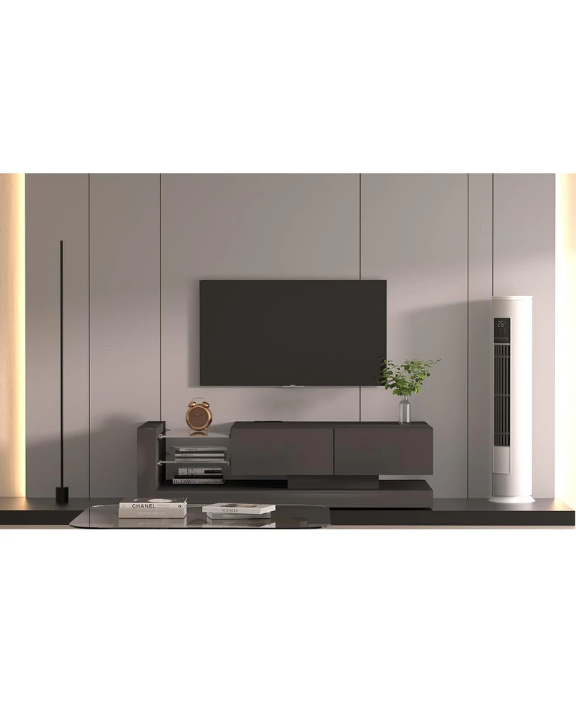 Tv Console With Storage Cabinets, 16 4 Modes Changing Lights Remote Rgb Led Tv Stand