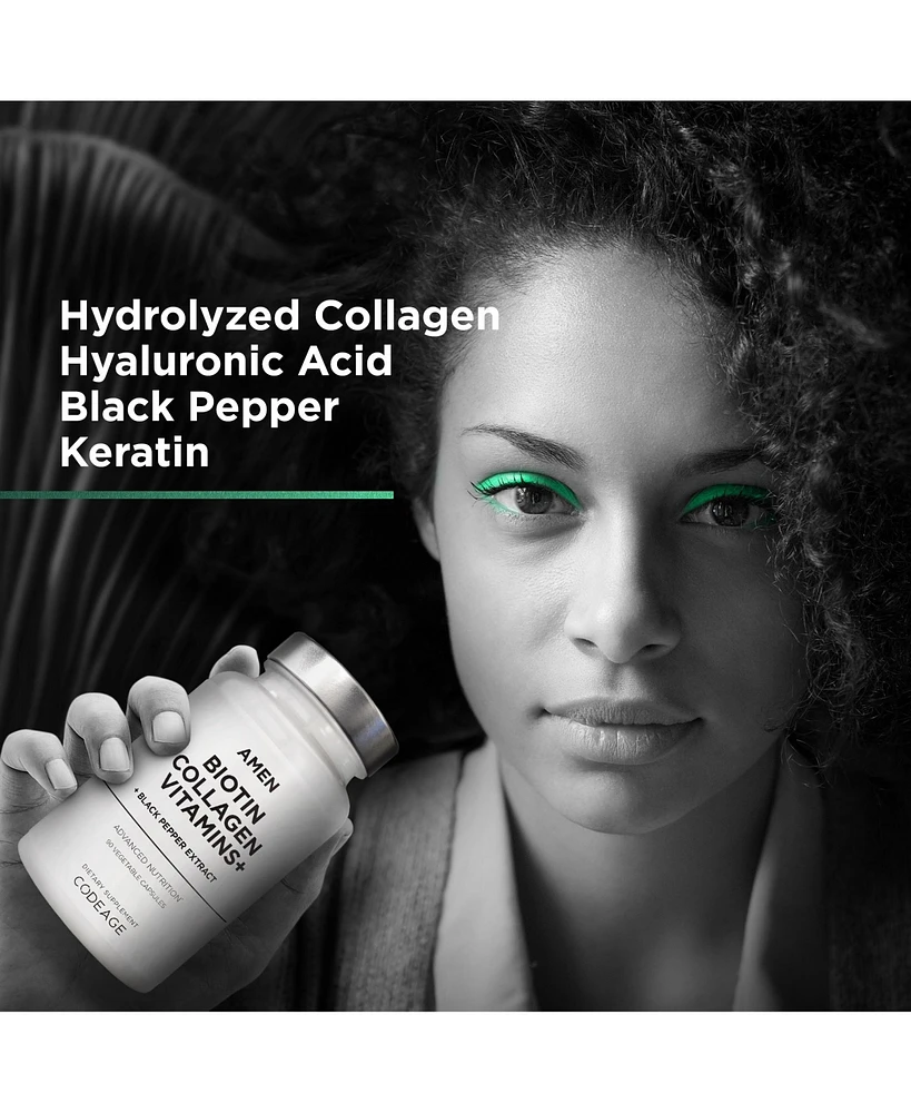 Amen Biotin Collagen Vitamins+ 10,000 mcg Biotin Supplement