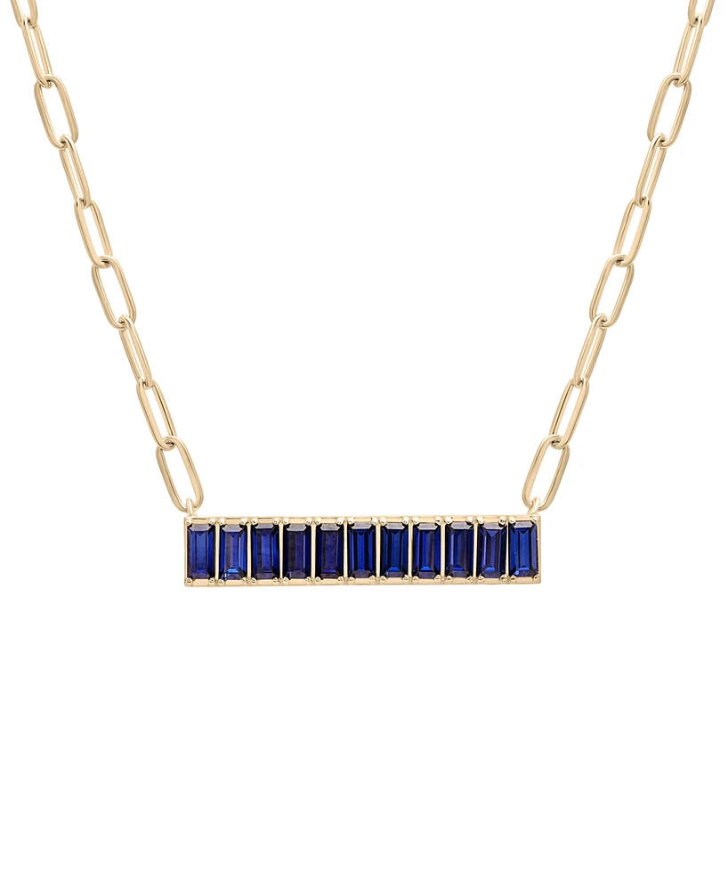 Audrey by Aurate Nano Emerald Color Baguette Bar Pendant Necklace (1 ct. t.w.) Gold Vermeil, 17" (Also White Sapphire Color, Ruby Colo