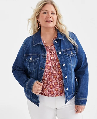 Style & Co Plus Classic Denim Jacket, Exclusively at Macy's