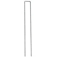 Outdoor Lawn and Garden Galvanized Steel Staple Stakes for Landscape Fabric, Fences, and Sod - 12"