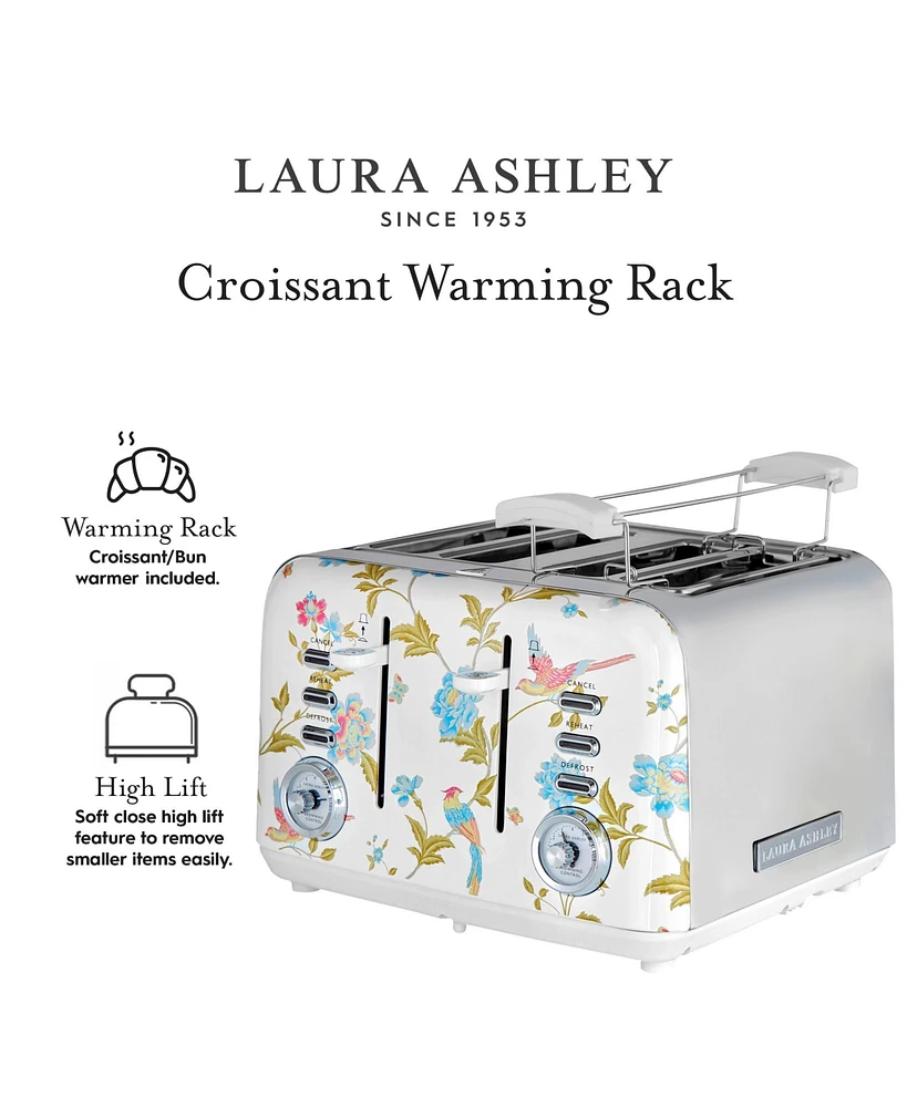 Laura Ashley Elveden White 4-Slice Toaster
