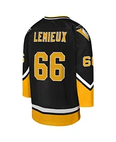 Mitchell Ness Big Boys and Girls Mario Lemieux Black Pittsburgh Penguins 1992-93 Blue Line Captain Patch Player Jersey
