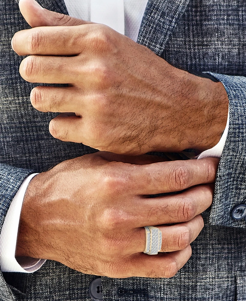 Men's Diamond Multirow Two Level Cluster Ring (2 ct. t.w.) in 10k Gold