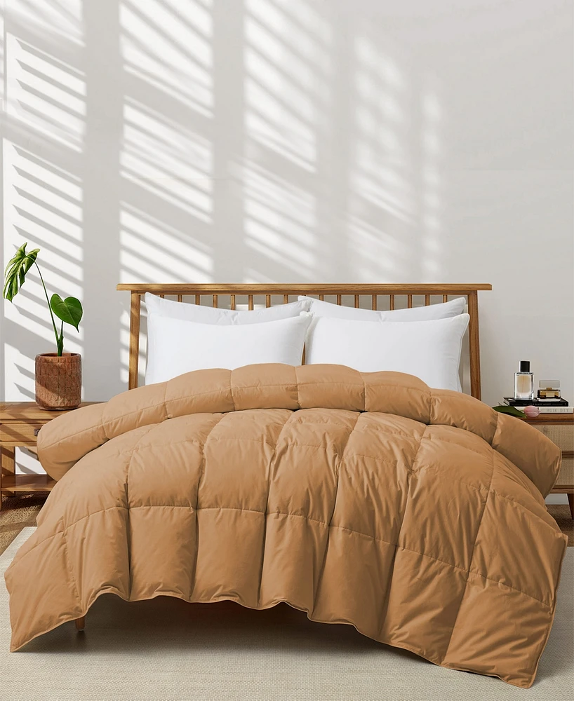 Unikome Cotton Goose Down Feather Fiber Comforter, California King