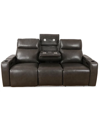 Greymel 84" Zero Gravity Leather Sofa with Power Headrests, Created for Macy's
