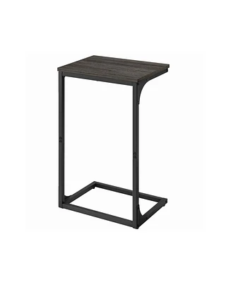Industrial C-shaped Side Table With Metal Frame