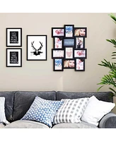 12-Opening Photo Collage Frame with Glass Cover for Multiple Picture Display