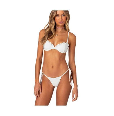 Edikted Women's Eyelet Cupped Bikini Top