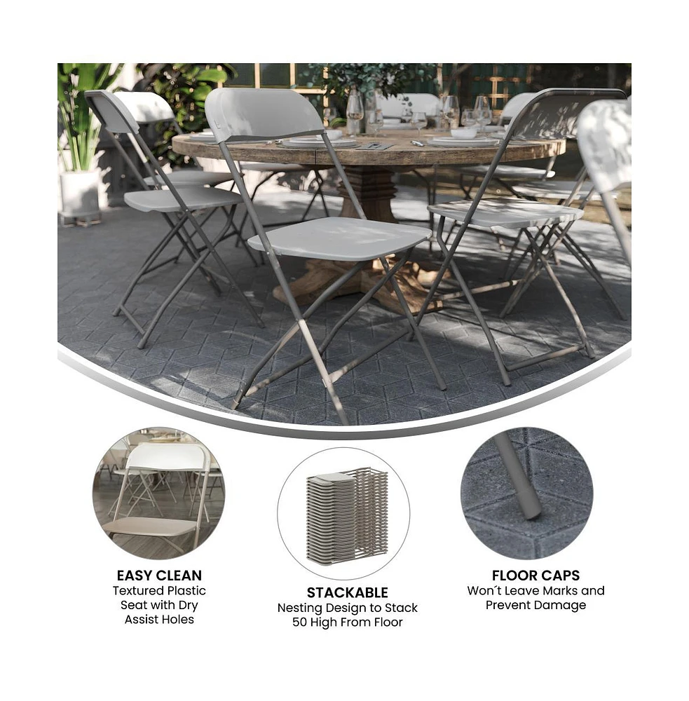 Set Of 10 Stackable Folding Plastic Chairs