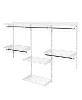 Sugift Adjustable Wall Mounted Closet Rack System with Shelf